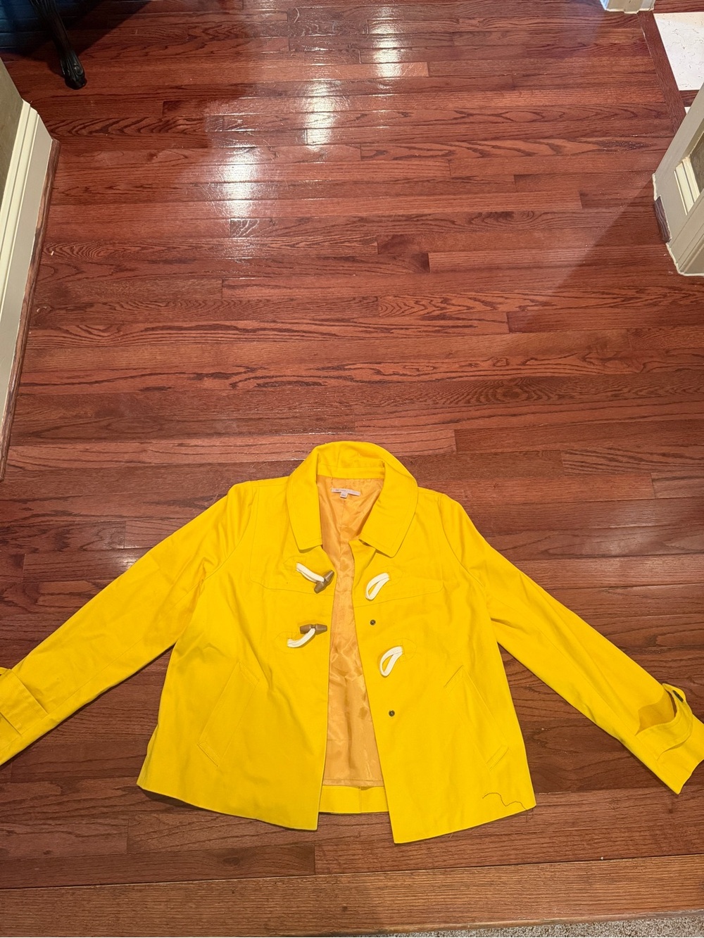 GAP Bright Yellow Canvas Toggle Peacoat Jacket - M